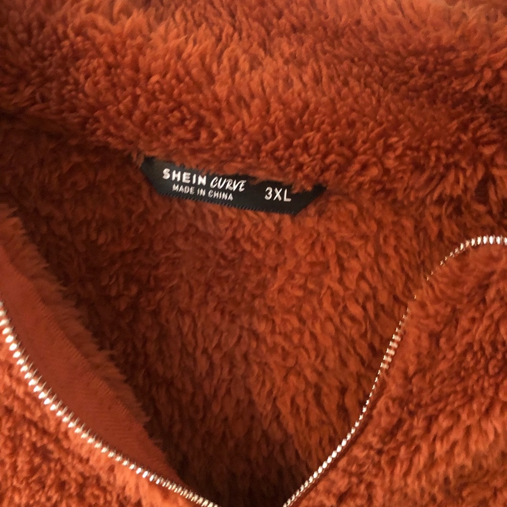 Rust Orange Sherpa Jacket - Picture 2 of 3